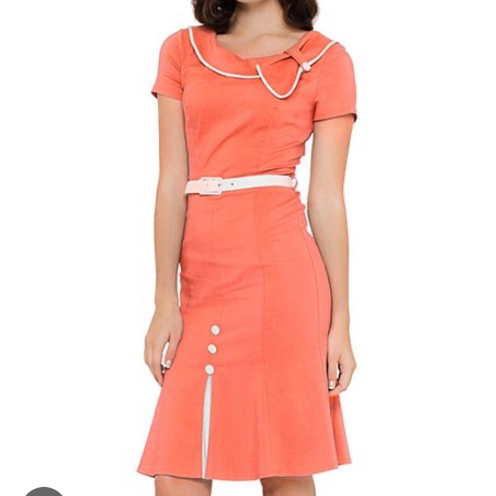 🆕 Voodoo Vixen button accent button sheath pinup vintage retro stretch dress